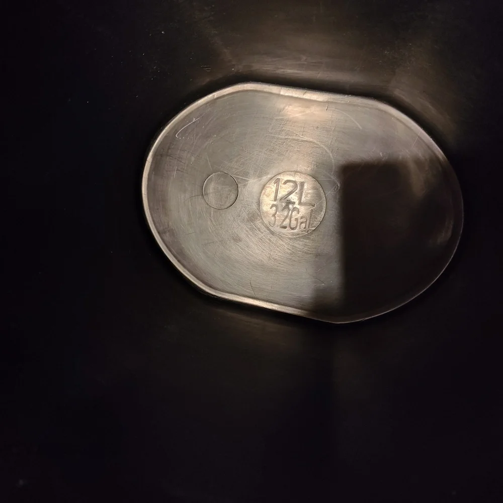Stainless Steel Hands Free Trash Can with Black Lid